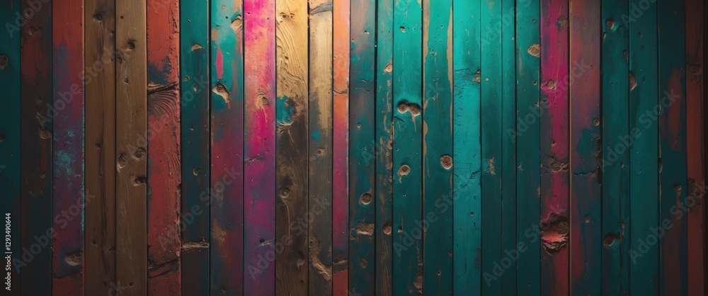 Aufkleber colorful vintage wooden texture with natural grain and distressed paint patterns ideal for backgroun