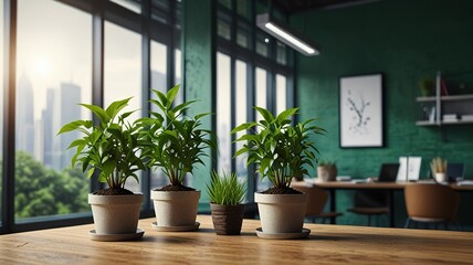 Green business concept plant