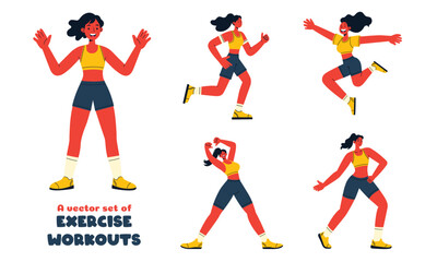 vector illustration of a girl exercising