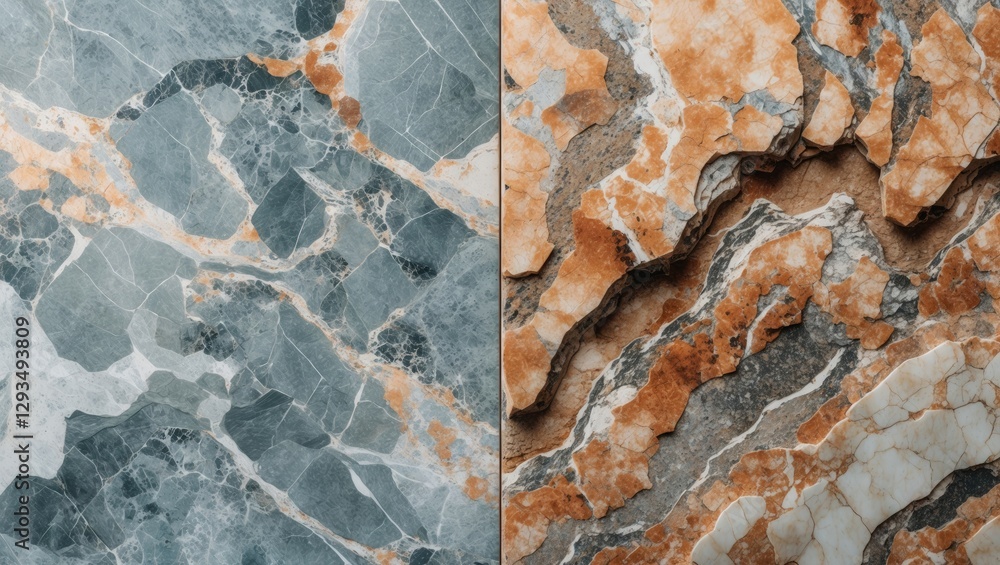 Aufkleber High resolution marble texture showcasing glossy and rustic patterns ideal for digital wall and floor tile designs.