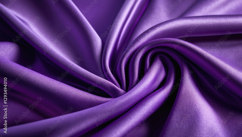 Aufkleber Luxurious violet silk fabric texture with smooth folds and vibrant color ideal for backgrounds and design elements.