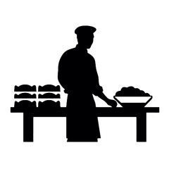 silhouette of a chef 