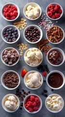 Ice Cream Sundae Toppings Dessert Ingredients Food Photography Sweet Treat