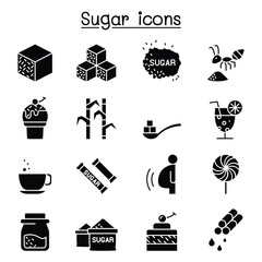 Sugar icon set in thin line style