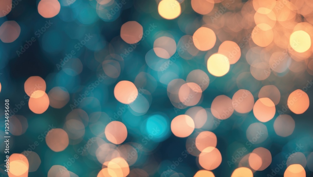 Poster abstract bokeh background with soft blurred lights in warm and cool tones creating a dreamy and vint