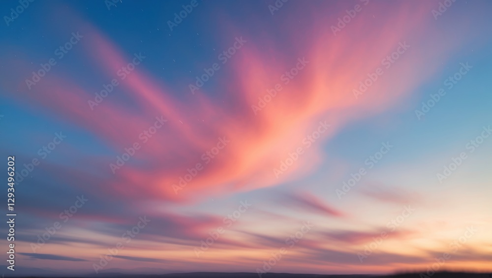 Aufkleber Colorful Evening Sky with Blurred Abstract Clouds and Dusk Hues for Background Use in Design and Art Projects