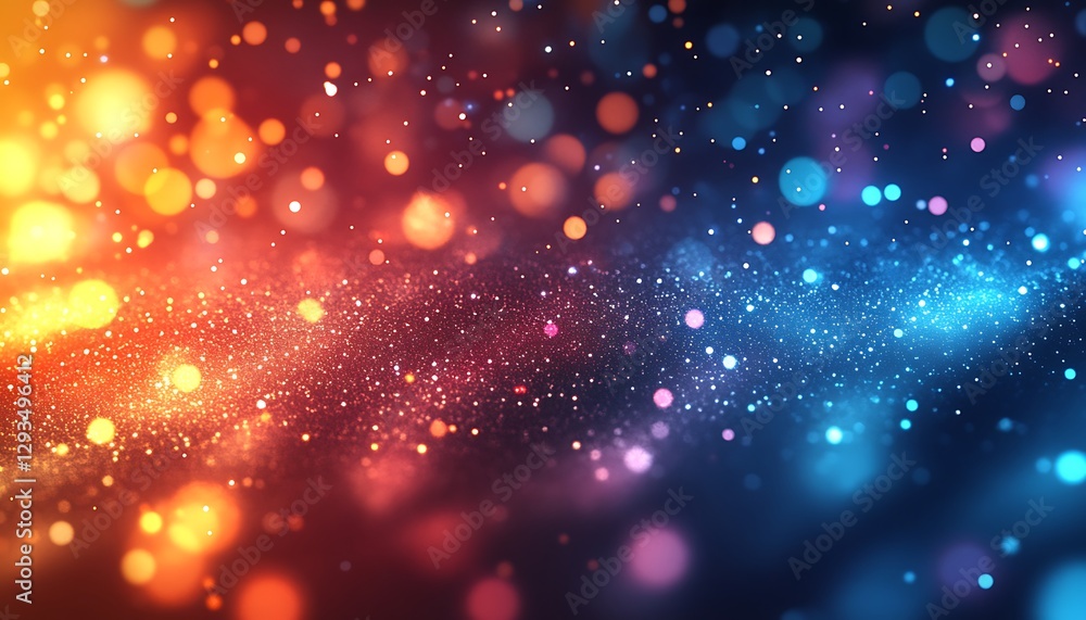 Poster an abstract design showing colorful blurred particles and lights