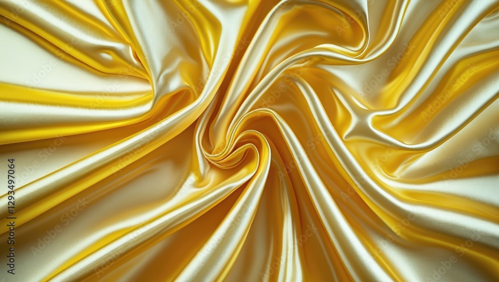 Aufkleber Yellow Satin Cloth Texture with Elegant Waves and Abstract Patterns for Background Use