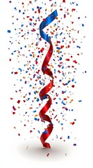 Colorful streamers and confetti explosion