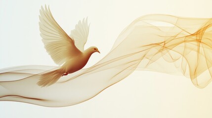 Serene Dove in Flight: A Symbol of Peace and Tranquility