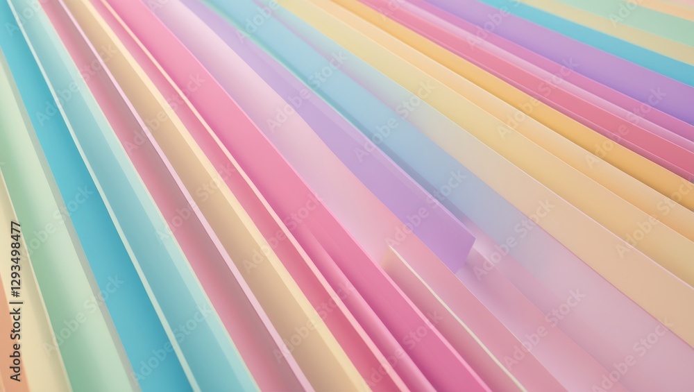 Poster pastel color gradient in layered rows for serene and calming design inspiration in abstract artistic