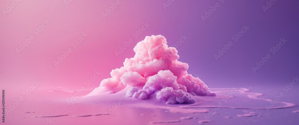 Poster pastel gradient background featuring a smooth transition from pink to purple with a fluffy cloud-lik