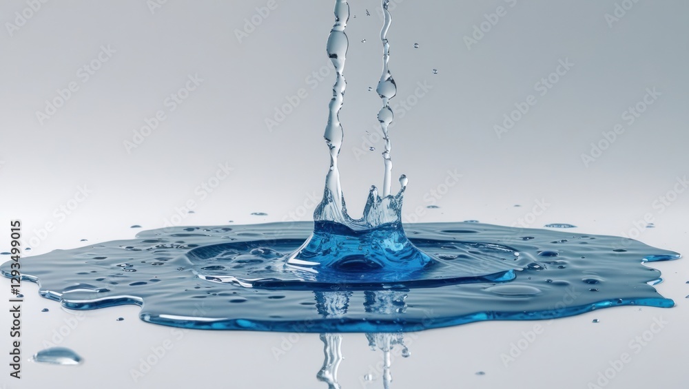Poster water splash creating a circular ripple effect on a white background showcasing the texture and clar