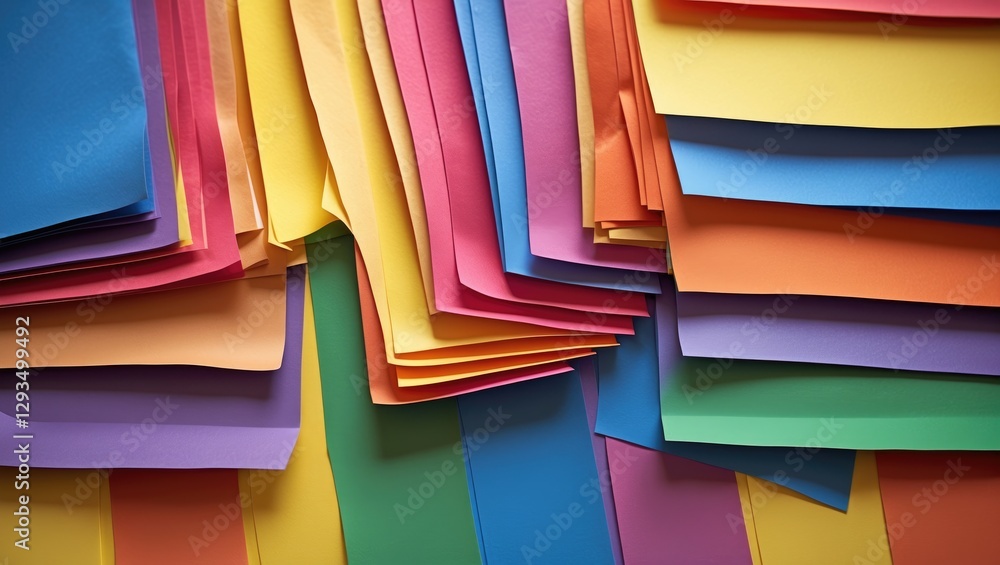 Aufkleber colorful paper strips in a vibrant display creating an artistic backdrop for creative projects and d