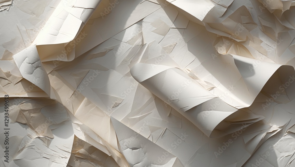 Poster textured crumpled paper background with soft shadows creating a dynamic artistic effect for elegant 