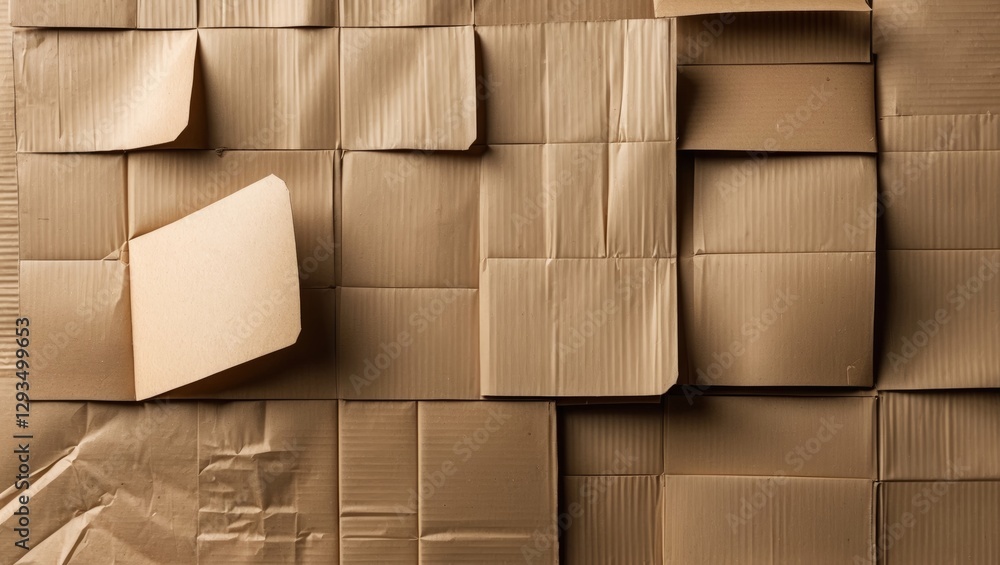 Poster textured cardboard background with various shapes and folds creating a visually interesting surface 