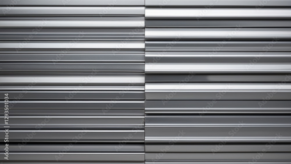 Poster metal textured background featuring a pattern of slotted metallic plates with a sleek, industrial ae
