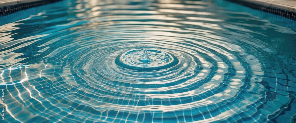Aufkleber rippling water surface in swimming pool with reflections and space for text or design elements