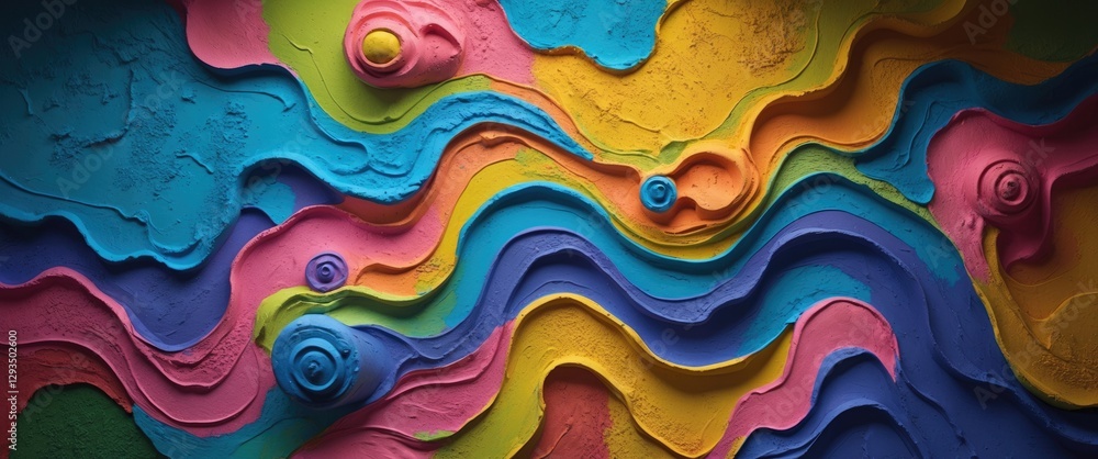 Poster colorful abstract textured wall with dynamic patterns and vibrant swirls creating a visually strikin