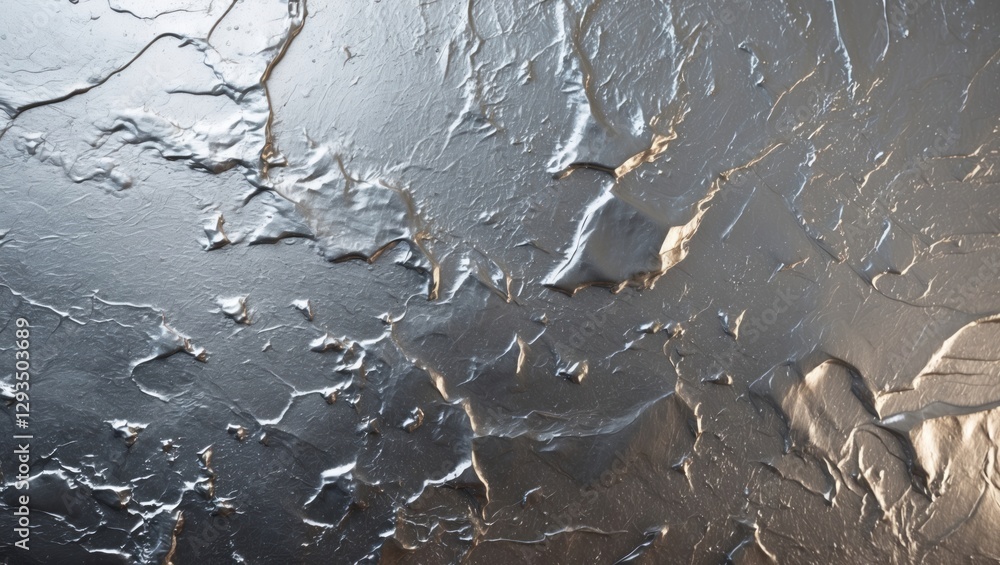 Poster Metallic silver surface with textured pattern showcasing reflections and depth suitable for backgrounds or design elements.