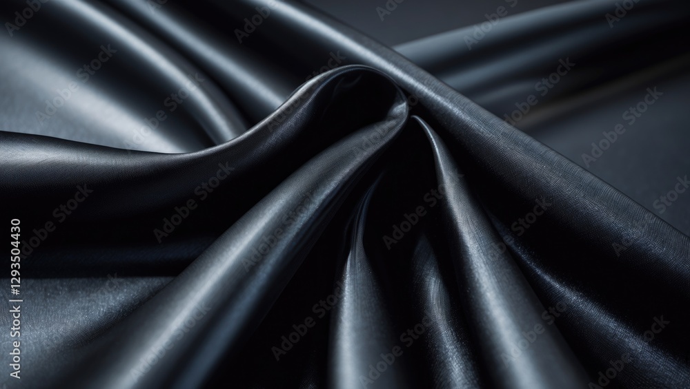 Poster elegant close-up of smooth black fabric highlighting its sleek texture and subtle lighting for luxur