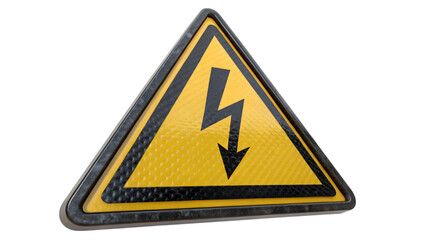 high voltage warning sign isolated on white