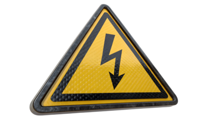 high voltage warning sign isolated on white