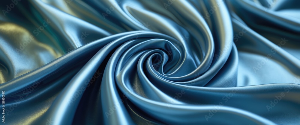 Poster elegant close-up of gray blue shiny silk fabric showcasing a smooth and luxurious texture perfect fo