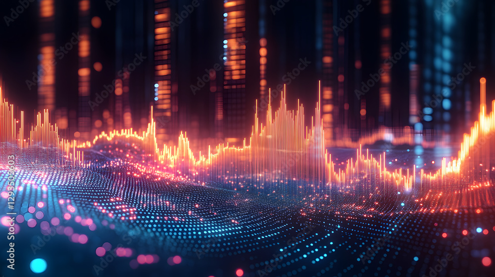 Poster dynamic ai stock trend prediction visualization digital space data analysis virtual environment clos