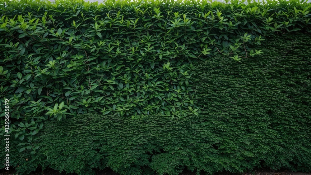 Poster lush green hedge texture background showcasing vibrant shrubbery elements in a natural outdoor setti