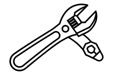 Wrench & pliers silhouette vector illustration