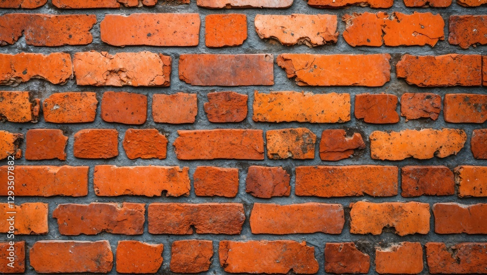 Poster textured orange brick wall background with varied brick patterns and weathered appearance ideal for 