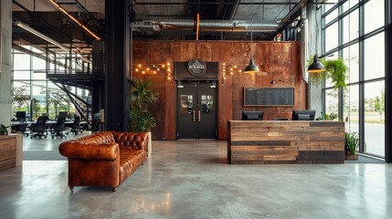 Modern Startup Office, a stylish and affordable workspace featuring modular furniture, vibrant accents, and an open layout designed for creativity and collaboration.