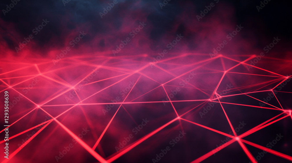 Poster abstract red network digital technology background image dark mesh data lines light design modern