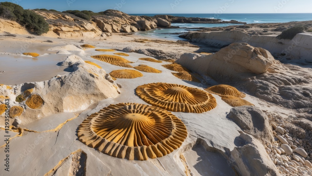 Poster fossilized algae structures in tertiary sediments by the coast of cabo de gata natural park showcasi