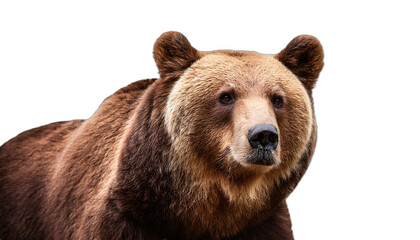Brown bear standing isolated on transparent background