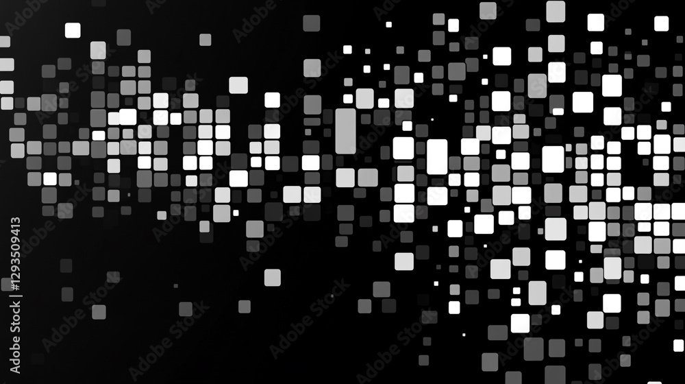 Poster abstract grayscale pixel art background design modern squares digital texture dark image clean light