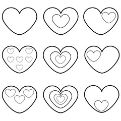 set of hearts