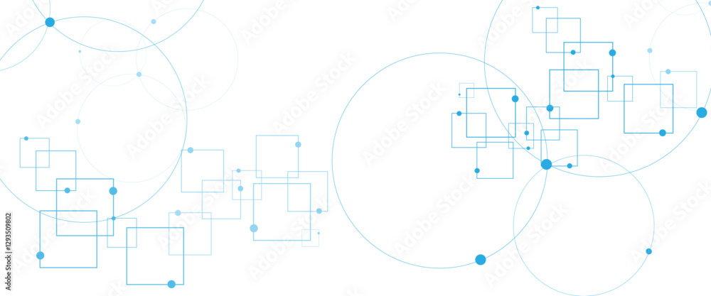 Poster vector blue and white background, technology background design and communication connection.