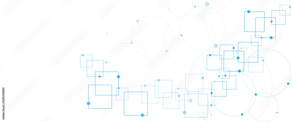 Aufkleber vector blue and white background, technology background design and communication connection.