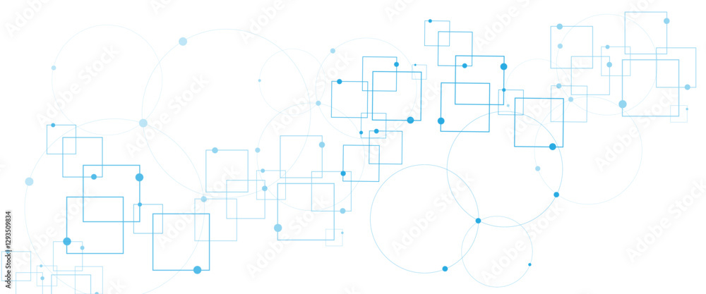 Poster blue and white background, technology background design and communication connection.
