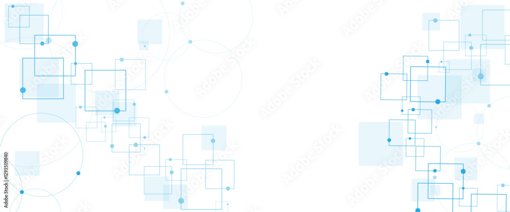 Poster vector blue and white background, technology background design and communication connection.
