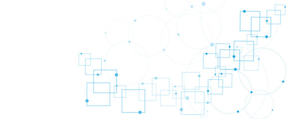 Vector blue and white background, technology background design and communication connection.