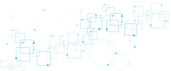 Blue and white background, technology background design and communication connection.
