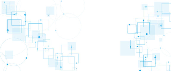 Vector blue and white background, technology background design and communication connection.