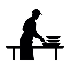 silhouette of a chef