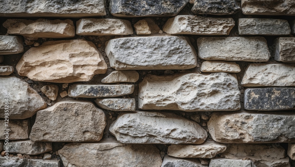 Aufkleber textured rustic stone wall background featuring varied shapes and colors ideal for architectural and