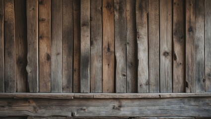 Rustic wooden wall background with textures showcasing aged timber and natural patterns for design and decoration projects.