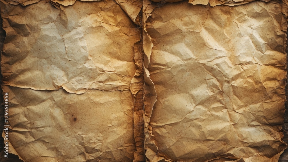 Poster wrinkled aged paper texture as a vintage background for art projects or web design applications