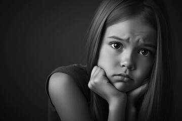 Obraz premium Unease face captured in dramatic portrait photography, intense emotions reflected in black and white close-ups..